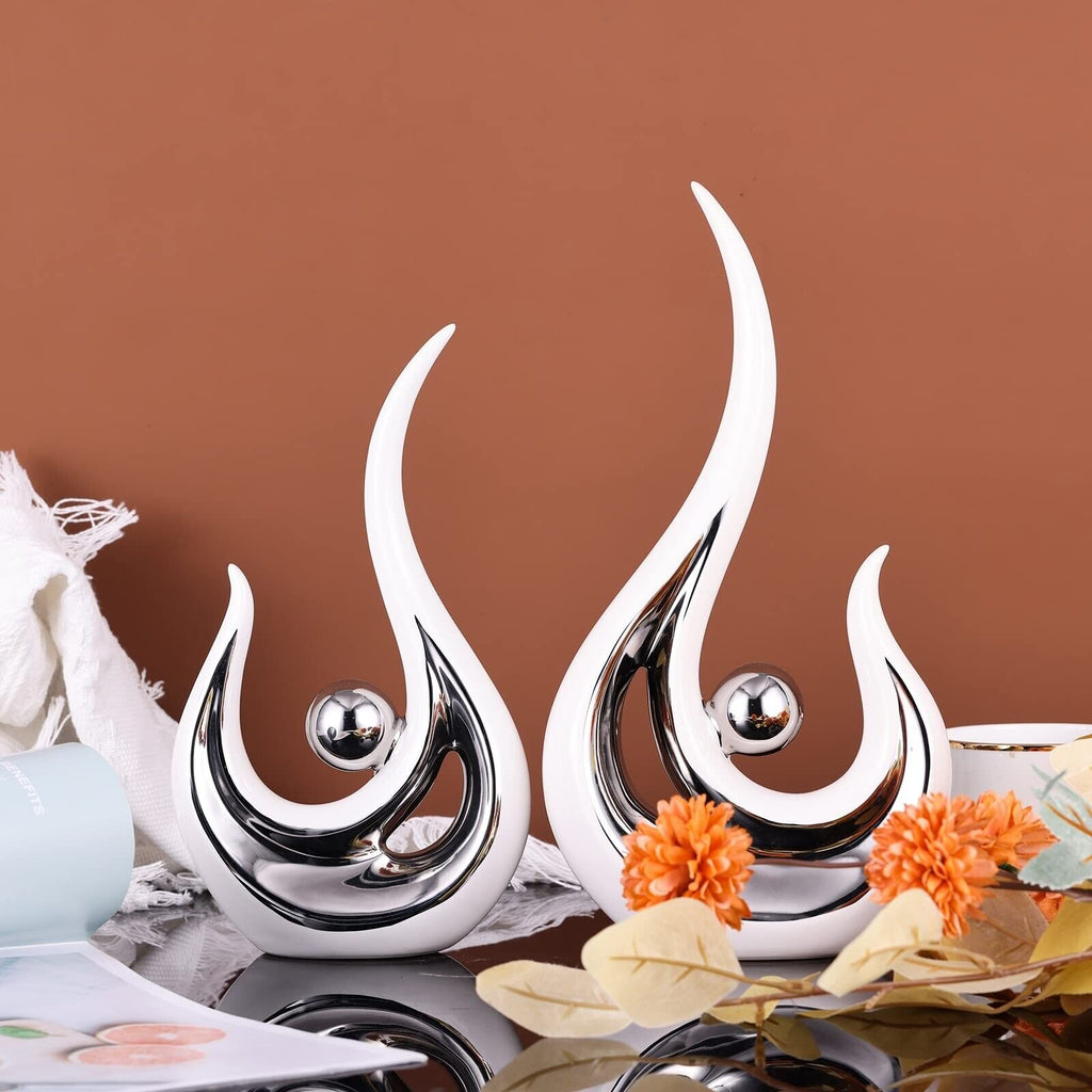 XMGZQ White Modern Decor, White and Silver Living Room Decor,Home Decor Accen...