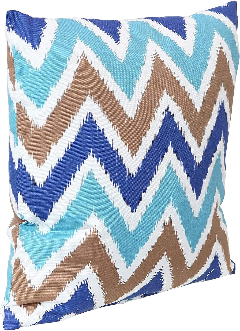 Indoor and Outdoor Decorative Throw Pillows Set of 2 with Zipper Closures and Inserts - 17-Inch Square Patio Furniture Accents - Weather-Resistant Polyester - Chevron Bliss