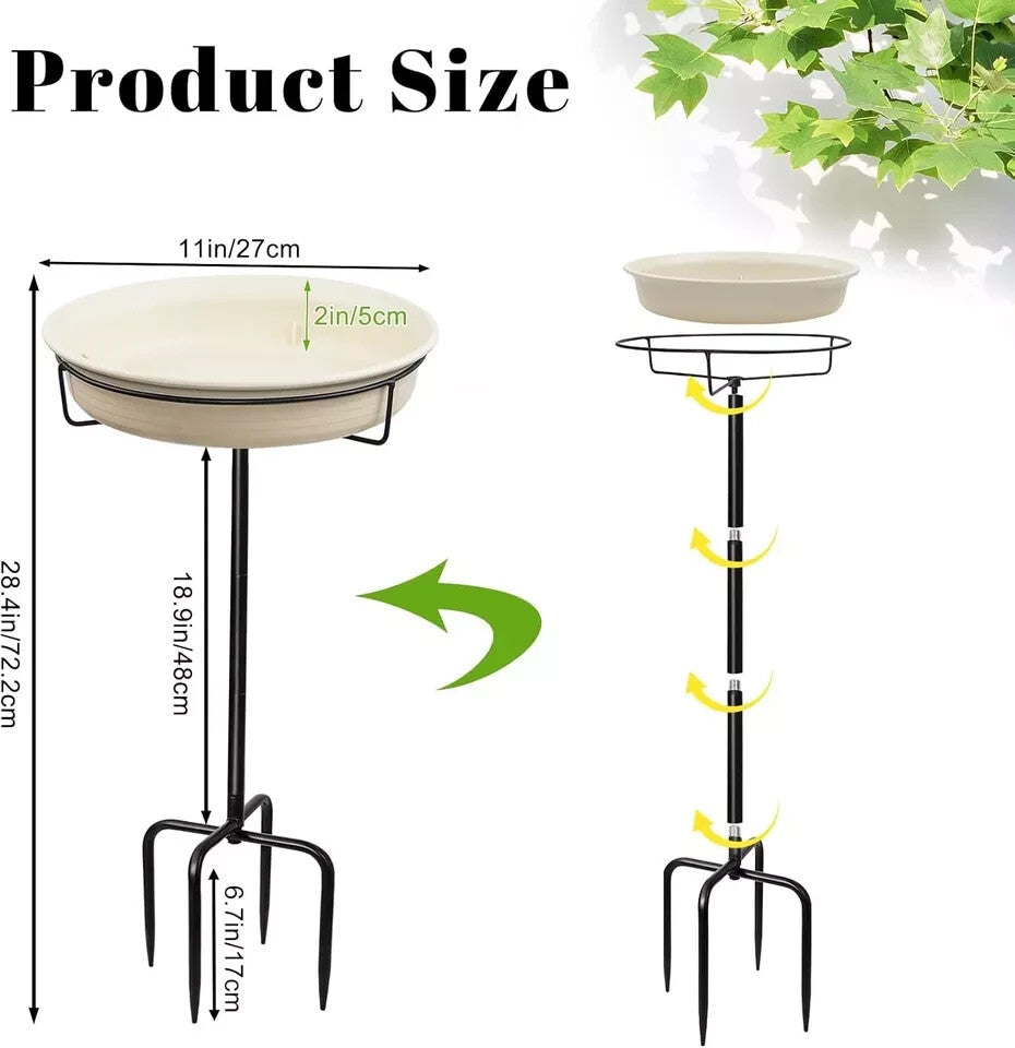 28In Freestanding Birdbaths Bowl Outdoor, Free Standing Garden Bird Bath Bird