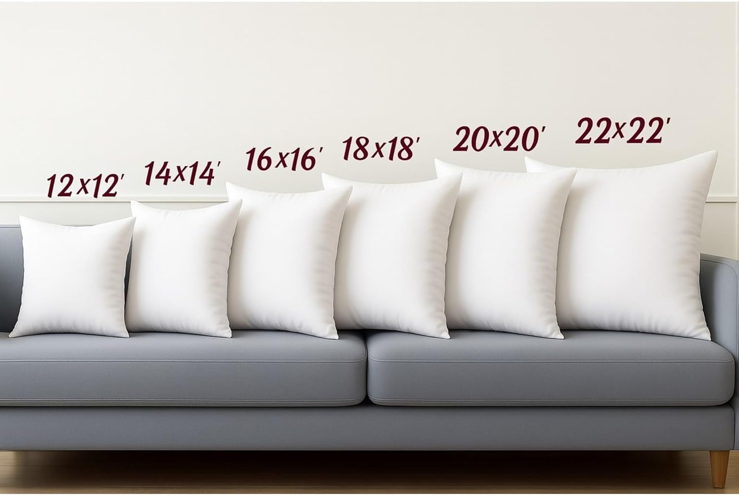 18X18 Throw Pillow Inserts – Set of 4 Soft Square Couch Pillows – Supportive, Fluffy Fill for Bed, Sofa & Chair – Decorative White Pillow Forms