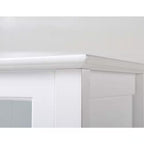 OS Home and Office White Glass Door Accent and Display Cabinet