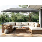 13 FT Patio Umbrella, Patio Umbrellas Double-Sided Twin Outdoor Market Umbrellas with Crank, Outdoor Patio Umbrella