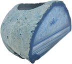Agate Geode Tealight Holder - Handcrafted Blue Candle Holder for Living Room, Dining Table & Gifting - Reflective Ambiance, Positive Energy, Stress Reliever - Blue