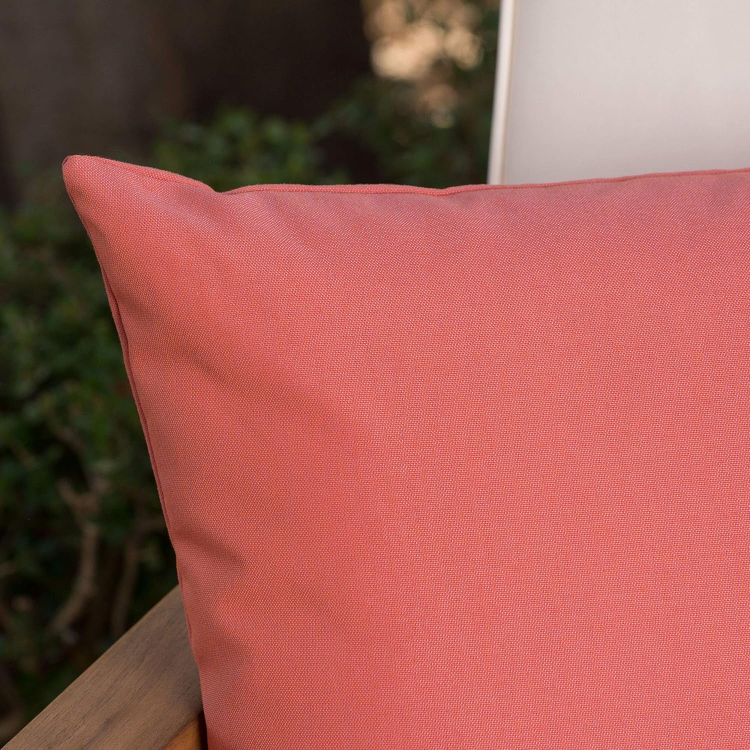 Coronado Outdoor Water Resistant Square Throw Pillows, 2-Pcs Set, Coral