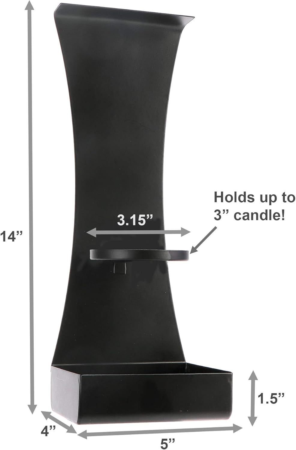 Metal Wall Candle Sconces Wall Decor Set of 2 - Wall Candle Holders Decorative Set of 2 - Metal Wall Decorations for Living Room - Black Metal Wall Sconces Set of Two Candle Holders