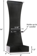 Metal Wall Candle Sconces Wall Decor Set of 2 - Wall Candle Holders Decorative Set of 2 - Metal Wall Decorations for Living Room - Black Metal Wall Sconces Set of Two Candle Holders