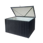 215 Gal. Black Metal Deck Box Waterproof for Large Patio Storage for Patio Furniture, Gardening Tools, Pool and Sports