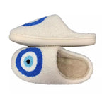 Slippers Womens Retro Evil Eye Hamsa 5-6 Blue