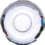 Crystal Tealight Candle Holders, Handmade Cut Crystal Candle Holder Banquet Decorations for Home 3.2" Diameter X 1.6" High Set of 2