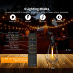 ST38 Outdoor String Lights, 48Ft Connectable Pitao Lights with 2700K Waterproof Bulbs, Dimmable Hanging Lights for Porch Yard Canopy