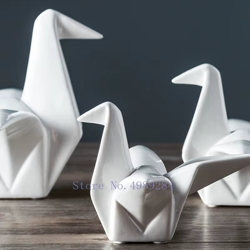 Modern Home Ceramics Thousand Paper Cranes Origami Abstract Handicraft Furnishings Children'S Room Decoration Accessories