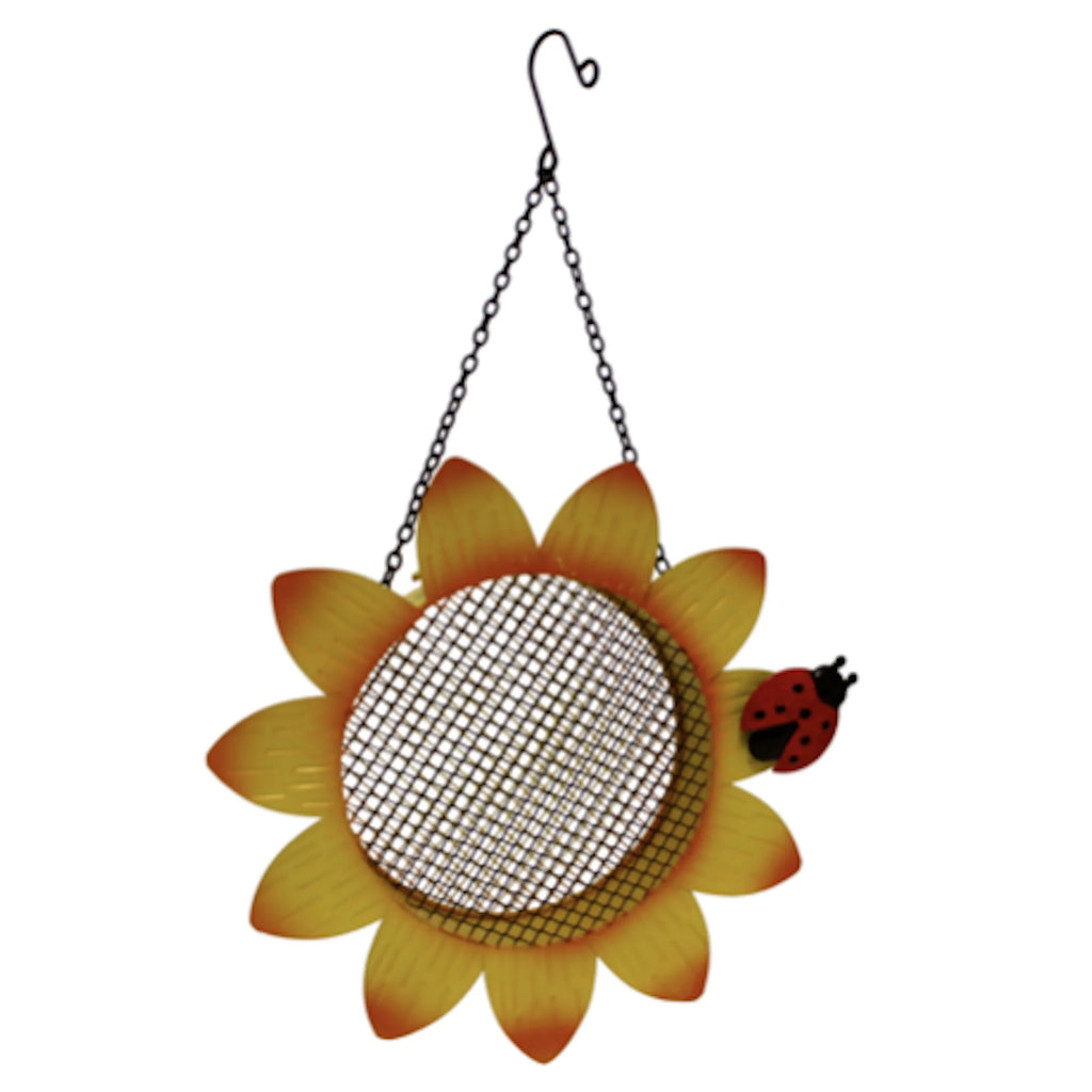 Yellow Sunflower Metal Mesh Clinging Bird Seed Feeder GEF1001