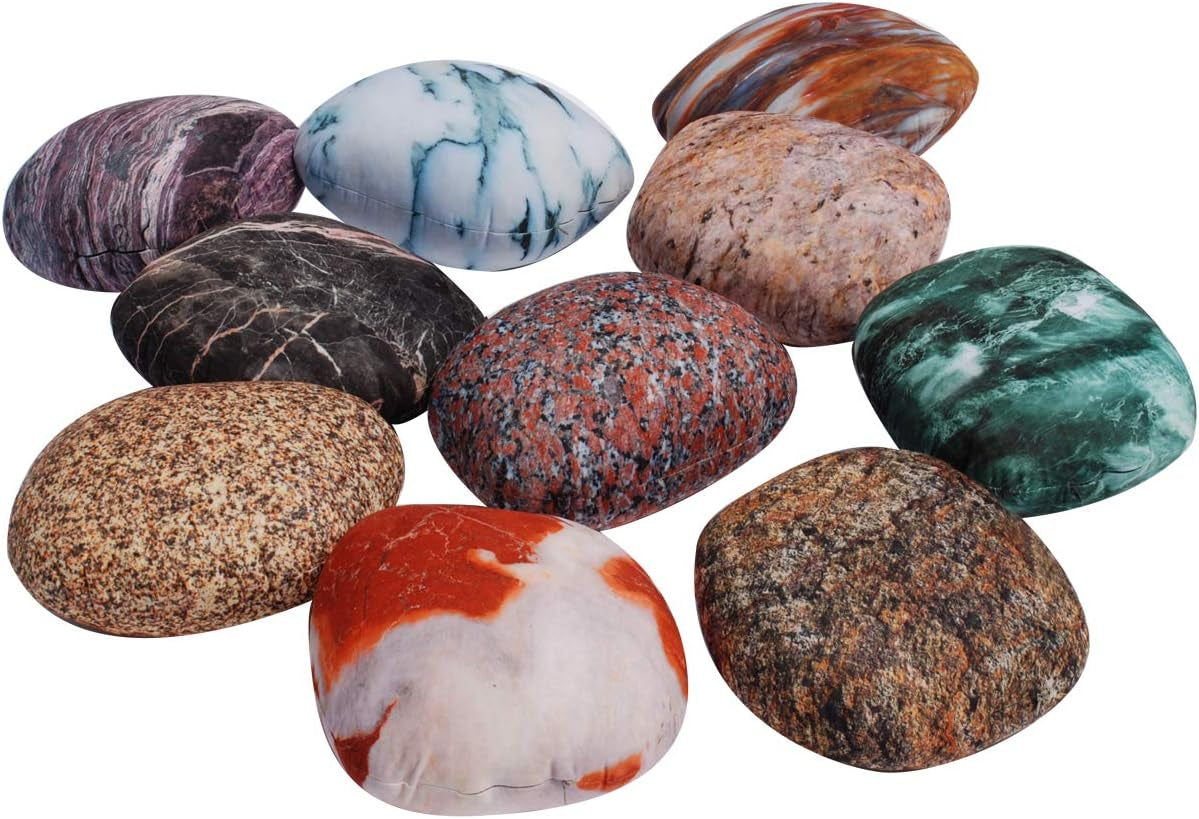 10 Pieces Set 15X15In Large Rock Pillows Cover for Kids Gaming Room Decoration Pillows Case for Bedroom Nursery Cushion Cover Christmas Tree Decoration Pillows Covers
