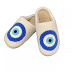 Slippers Womens Retro Evil Eye Hamsa 5-6 Blue