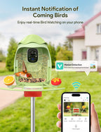 Smart Bird Feeder with Camera, AI Identify 10000+ Species, 1080P HD Bird Watching Camera with Solar Panel, Auto-Capture & Motion Detection, Ideal Gift for Bird Lovers