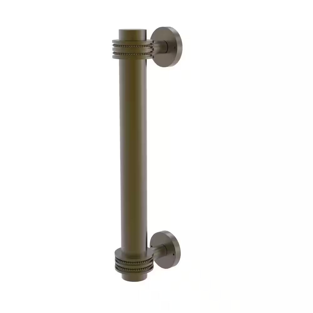 8 In. Center-To-Center Door Pull with Dotted Aents in Antique Brass