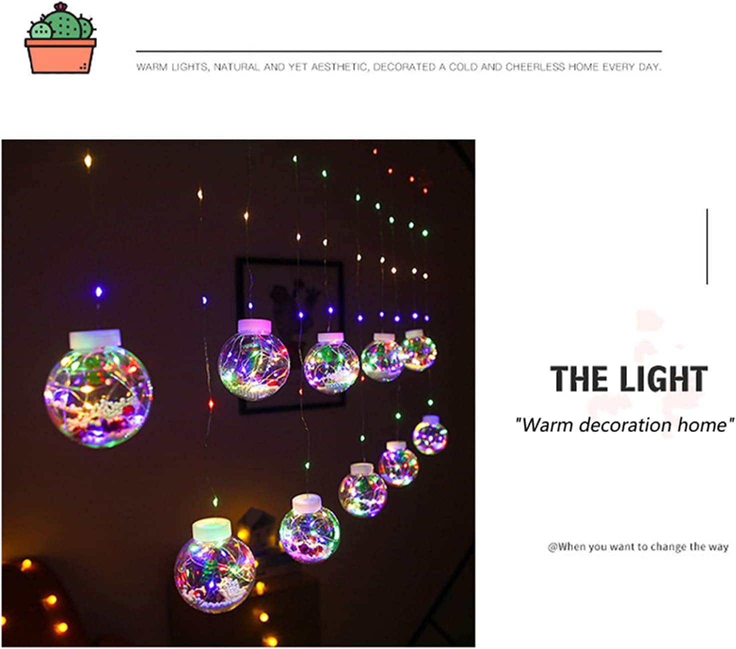 Outdoor Solar String Lights,8.86Ft Crystal Globe Balls Patio Lights,Waterproof Lighting for Garden Xmas Yard Home Party Porch Wedding Christmas Trss Decor (Colorful Tree, 2.7M)