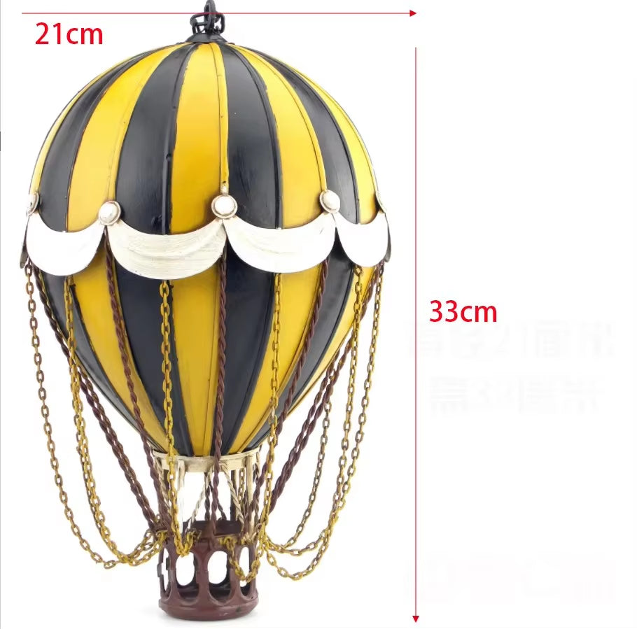19Th Century European Retro Wrought Iron Hot Air Balloon Model Hotel Store Hanging Ornaments Crafts Home Furnishings Decoration