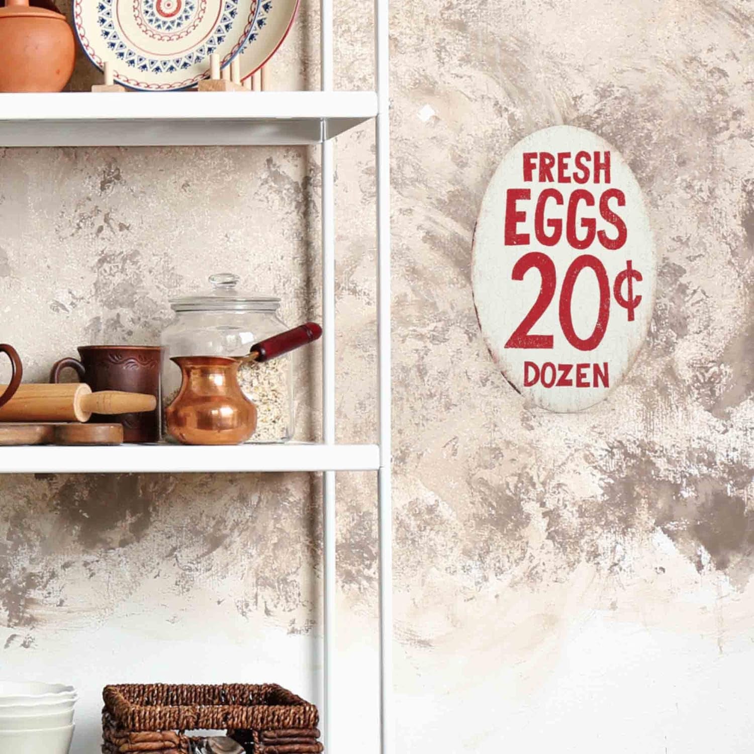 Fresh Eggs 20 Cents Metal Sign - Vintage Farmhouse Eggs Sign for Kitchen, Dining Room, or Chicken Coop