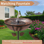 13 In. Diameter Metal Bird Bath with Removable Bowl and Stable Stake Easy Clean for Garden Yard Decor