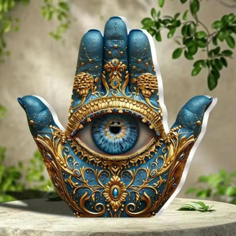 Evil Eye Hand Home Decor Palm Sculpture Evil Eye Hands Decorative Sculpture Home Decor Statue Figurine Ornament for Bookshelf