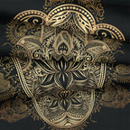 Boho King Comforter Set Black and Gold Comforter Hamsa Hand of Fatima Bohemian Floral Printed Hippie Bedding Sets 1 Comforter 2 Pillowcases(King, Hamsa Hand)