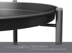 Outdoor Side Table, 2-Tier Metal round End Table, Black