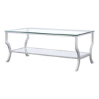 Coaster Contemporary Glass Top Rectangular Coffee Table in Clear