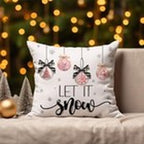 Kithomer Pink Christmas Decorations Pillow Covers 20X20 Set of 4 Polka Dots S...