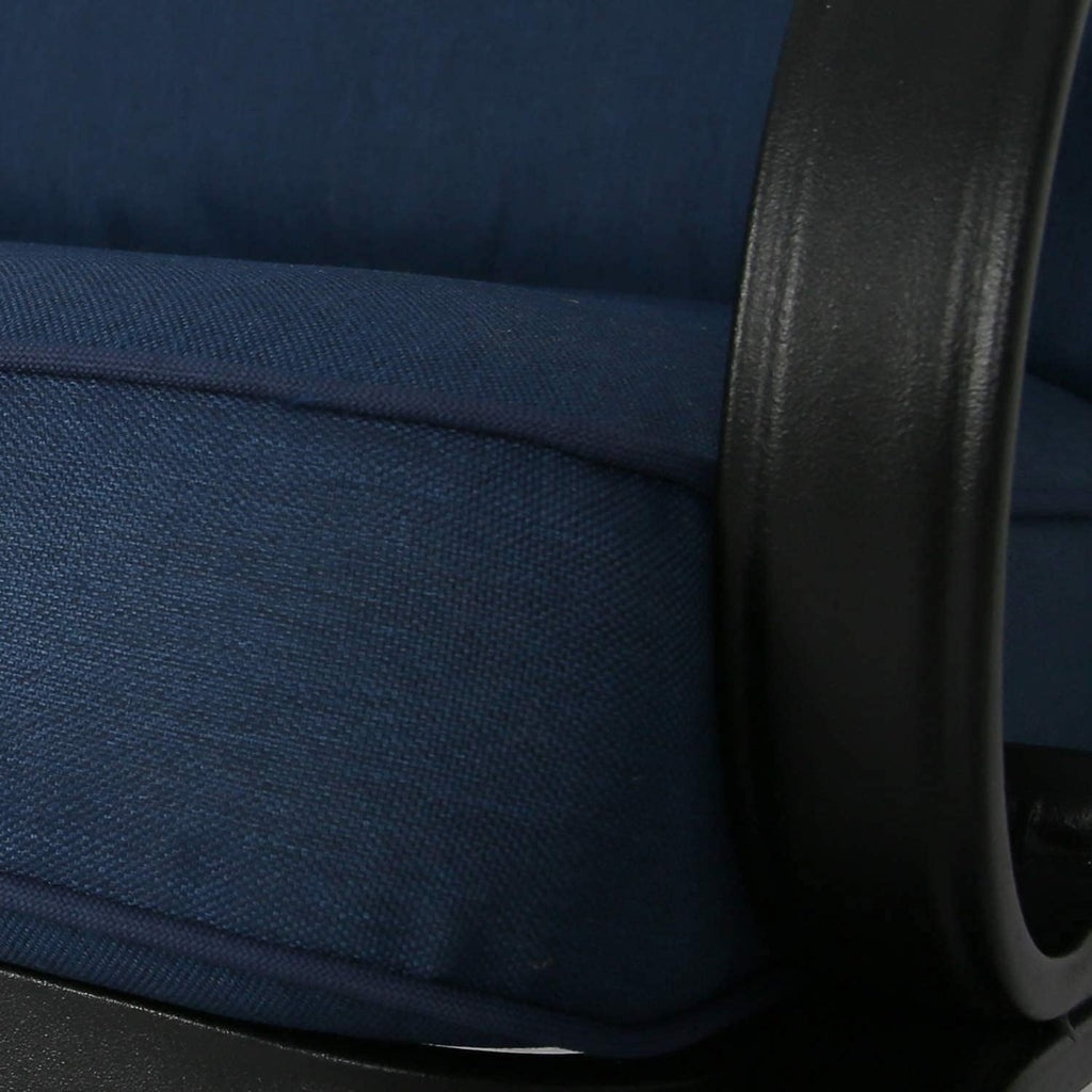 Outdoor Patio Glider Bench Loveseat - Cushioned 2 Person Rocking Seating Swing Chair for Patio, Navy