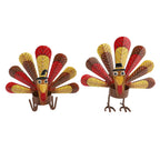 2Pcs Thanksgiving Turkey Candle Holder Cute Look Versatile Alloy Table Turkey Candle Holder Decoration for Home Party