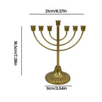 Jewish Candle Holder 7/9 Branch Candlestick Metal Candle Holder Hanukkah Candlestick Jewish Holders Menorah Stand Decorations