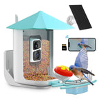 Smart Bird Feeder Camera, Outdoor Bird Watching Camera, Auto Capture Bird & Motion Detection, Gift for Bird Lover, Blue