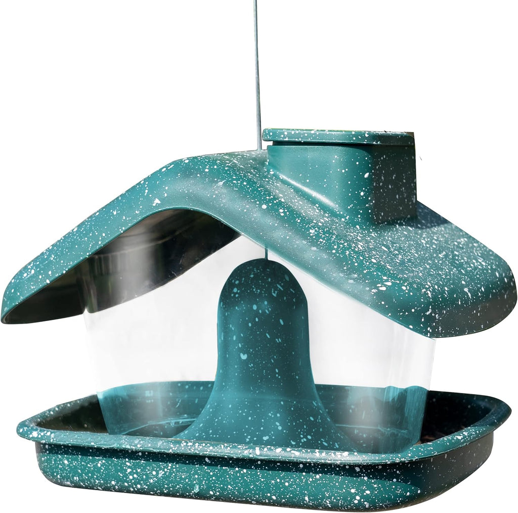 Bird Feeders for Outdoors Hanging, Wild Bird Feeders for outside Clearance, Yard Lawn Garden Decorations (Green)