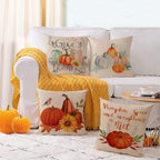 Fall Throw Pillow Covers 20X20 Set of 4 Thanksgiving Pumpkin Pillow Covers Autumn Leaves Pillow Cases Halloween Outdoor Sofa Couch Home Decorations Cushion Covers 20 Inch