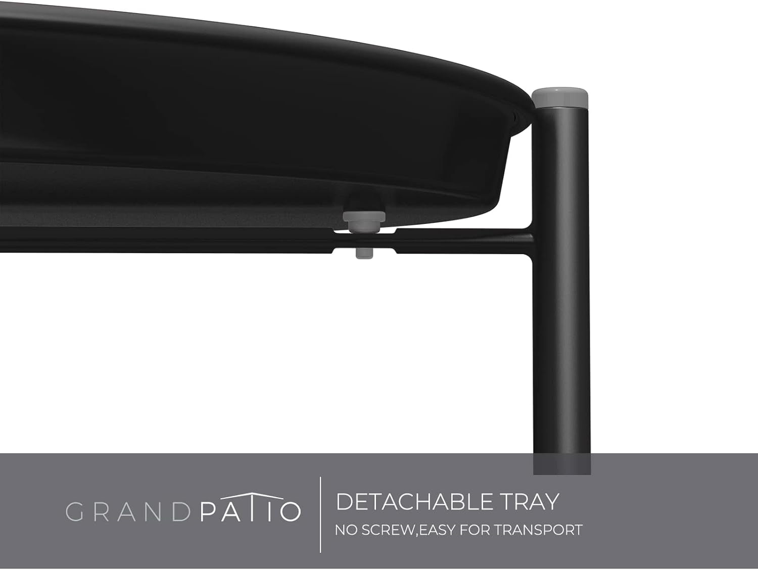 Outdoor Side Table, 2-Tier Metal round End Table, Black