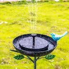 41 In. Metal Bird Bath with Stake and Decorative Cast Iron Bird for Outdoor Garden Yard Decor