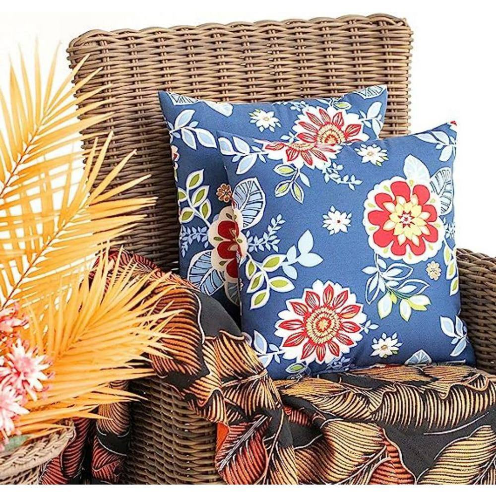 18 In. X 18 In. Outdoor Waterproof Decorative Pillows with Inserts for Patio Furniture, Throw Pillow (Pack of 2)
