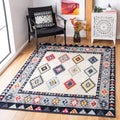 Adirondack Collection Area Rug - 5'1" X 7'6", Ivory & Grey, Boho Tribal Design, Non-Shedding & Easy Care, Ideal for High Traffic Areas in Living Room, Bedroom (ADR270A)