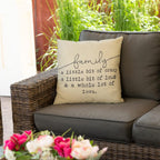 Family a Little Bit of Crazy Decorative Throw Pillow Covers, Farmhouse Quote Home Rustic Decorations, Christmas Inspirational Gifts Winter Cotton Linen Cushion Case Decors for Sofa Couch 18 × 18