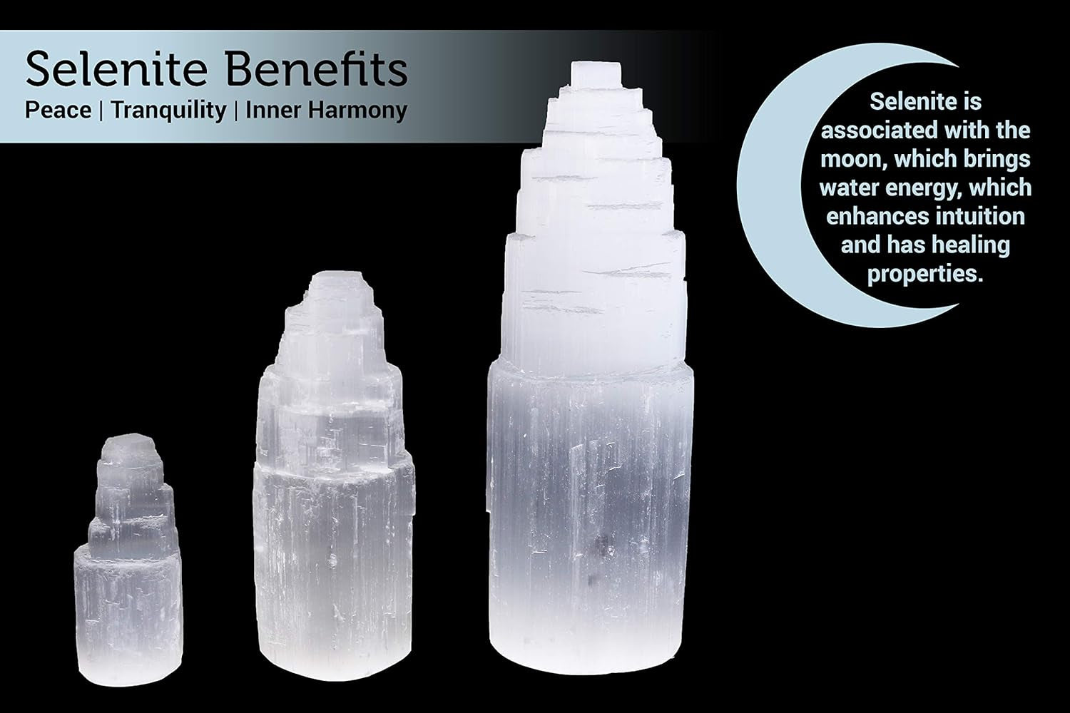 Selenite Crystal Tower for Reiki, Healing, and Energy Charging | Made in Morocco | Selenite Iceberg Charging Towers Crystal Skyscraper (2 Inch)