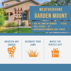 Garden GNOME Weathervane (Garden Stake Included)