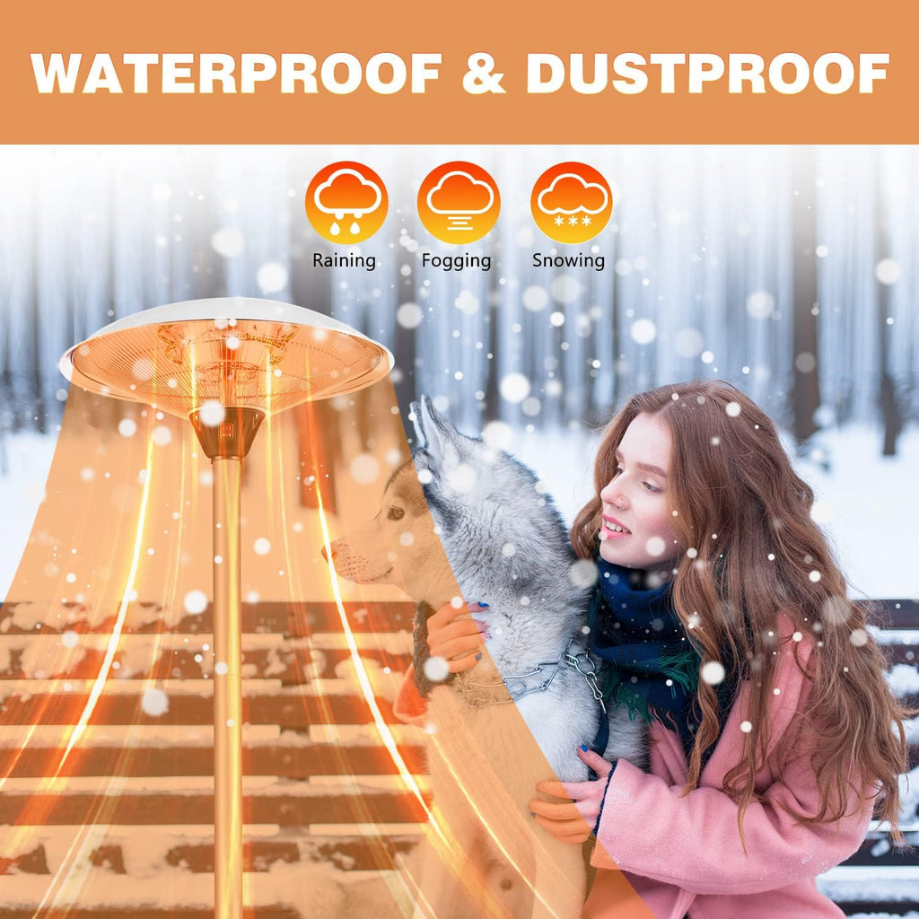 Electric Patio Heater, 2 Heating Modes, 750W/1500W Patio Heater, Outdoor Patio Heater, Infrared Patio Heater, Patio Heater for Outdoor Use, Free-Standing