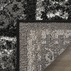 Adirondack Collection Runner Rug - 2'6" X 8', Black & Silver, Distressed Design, Non-Shedding & Easy Care, Ideal for High Traffic Areas in Living Room, Bedroom (ADR110A)