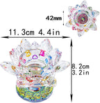 Colorful Crystal Lotus Flower Candle Holder Tealight Holders (4.5Inch-Multi)