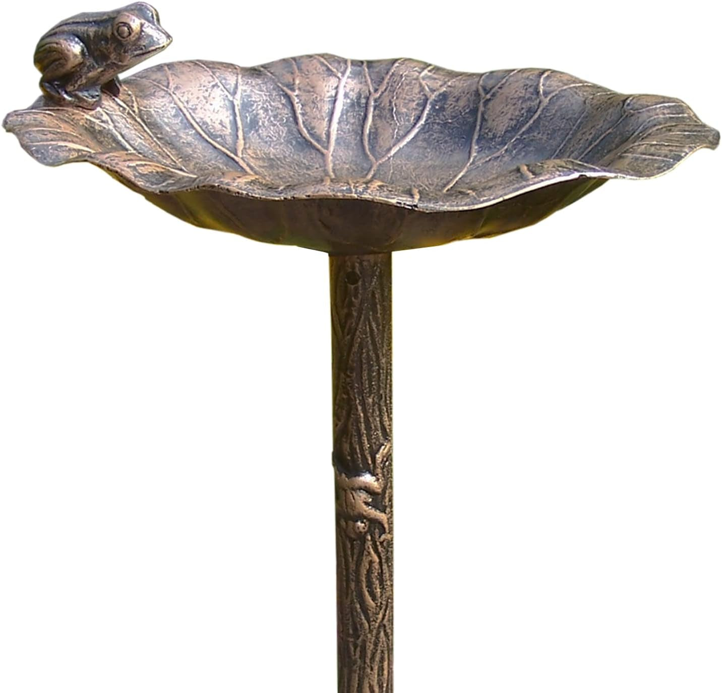 5012AB Antique Bronze Frog Design Aluminum Birdbath