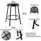 (2 Pack) Black Vinyl Padded Stool