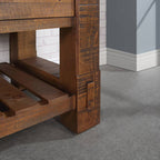 Telluride 60-In Distressed Pine Undermount Single Sink Bathroom Vanity with White Quartz Top