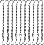 10 Pack 9.5 Inch Black Hanging Chains, Garden Plant Hangers for Hanging Bird Feeders, Billboards, Chalkboards, Basket, Planters, Lanterns, Wind Chimes and Decorative Ornaments Etc.