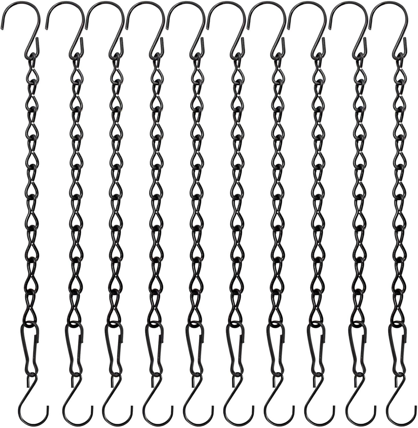 10 Pack 9.5 Inch Black Hanging Chains, Garden Plant Hangers for Hanging Bird Feeders, Billboards, Chalkboards, Basket, Planters, Lanterns, Wind Chimes and Decorative Ornaments Etc.